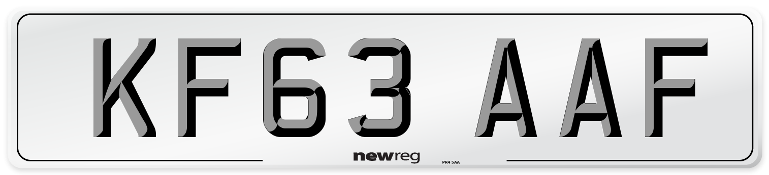 KF63 AAF Number Plate from New Reg